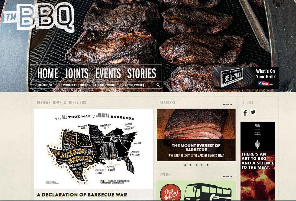 Home page Texas Monthly's new BBQ website: TMBBQ
