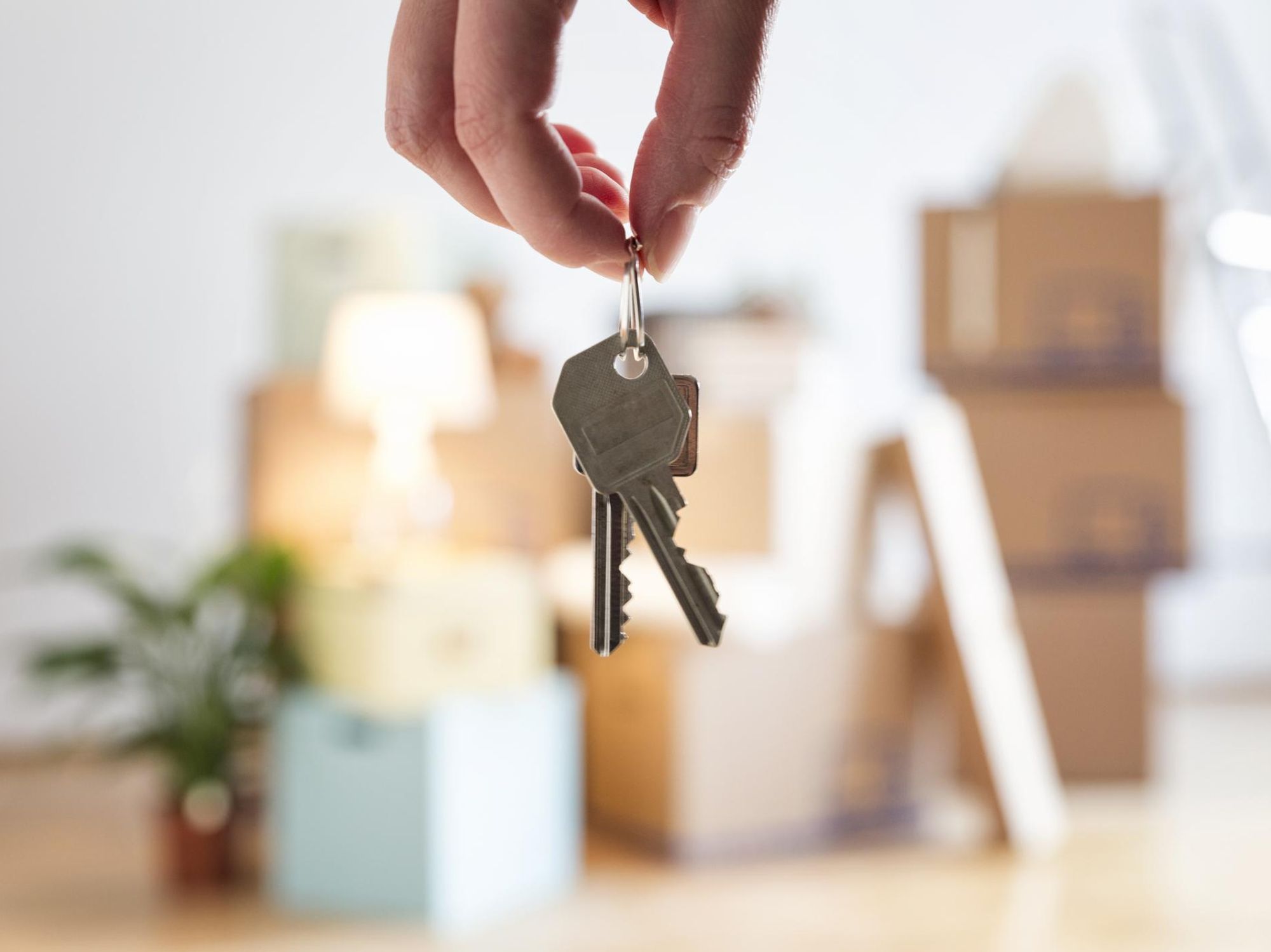 house keys moving boxes