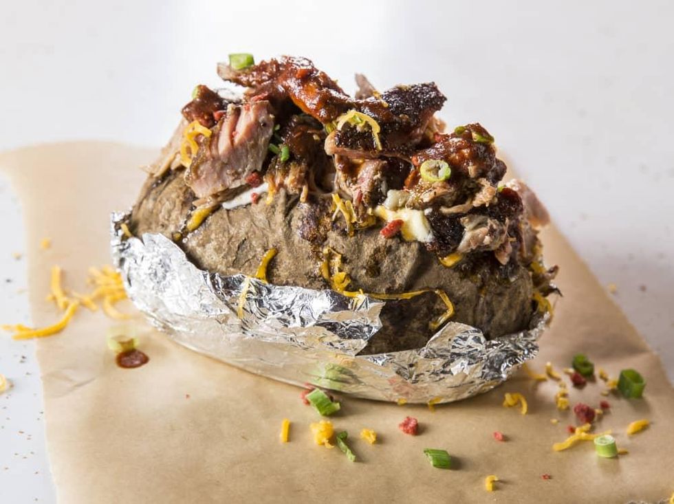 Houston, Pappas Bar-B-Q, October 2017, Chopped Beef Baked Potato