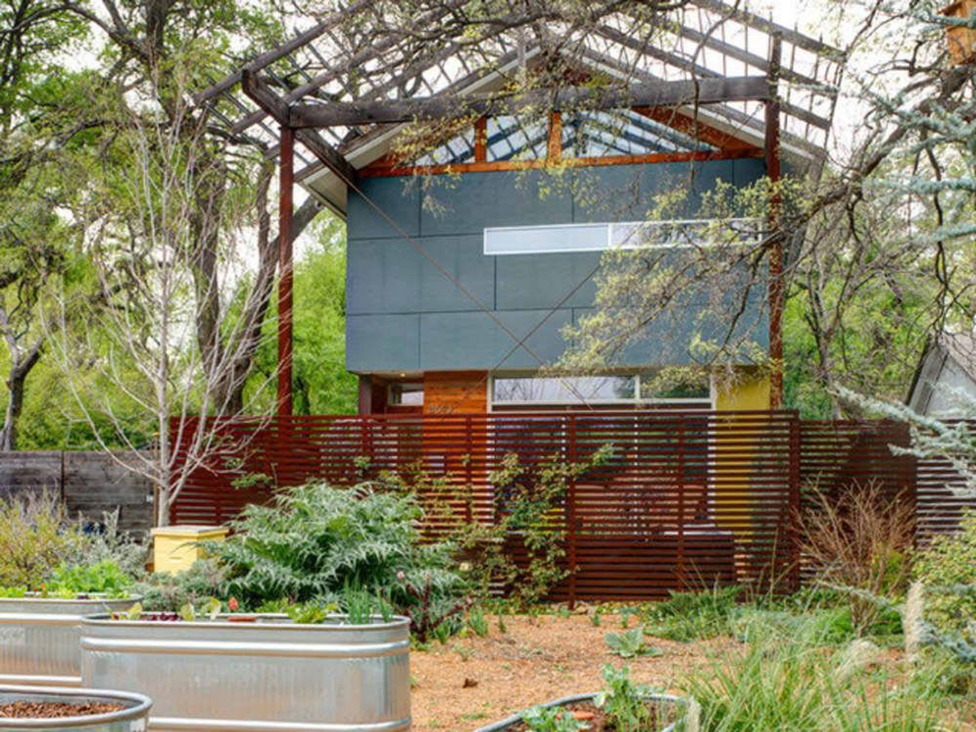 Houzz Dallas house home modern garden pavilion Little Forest Hills
