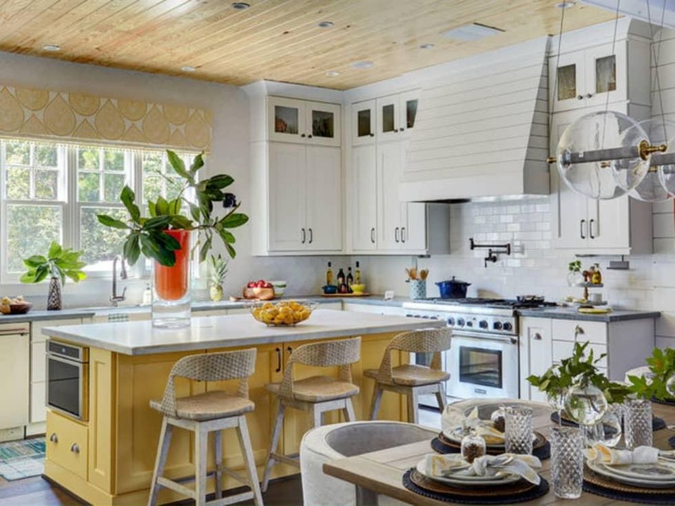 Houzz farmhouse kitchen yellow accents