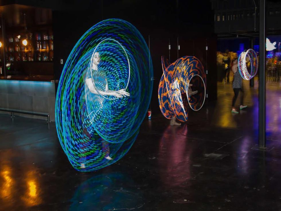 Hula hoopers at CultureMap Dallas Music Social 2015