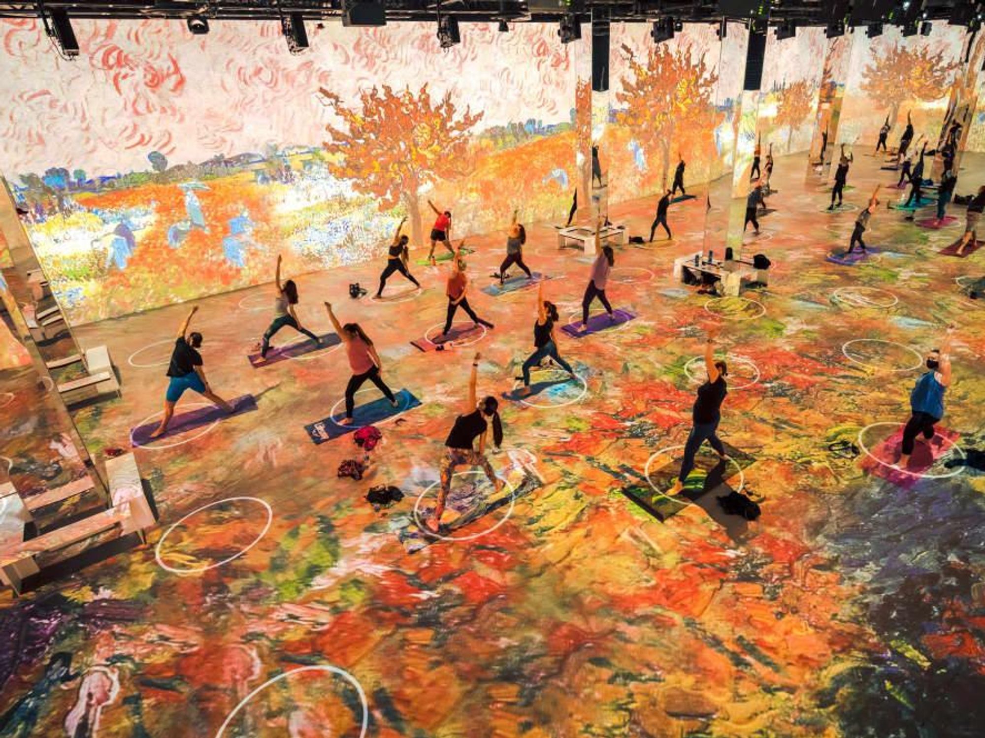 Immersive Van Gogh Exhibit Houston yoga classes