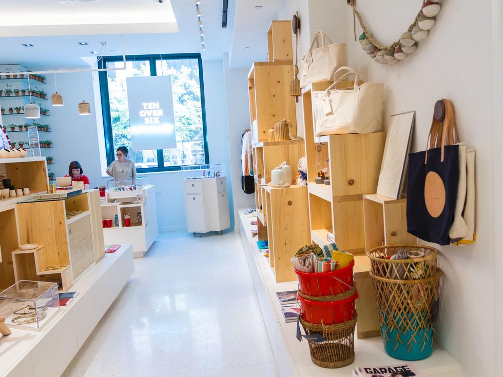 Interior of TenOverSix Present boutique in Dallas