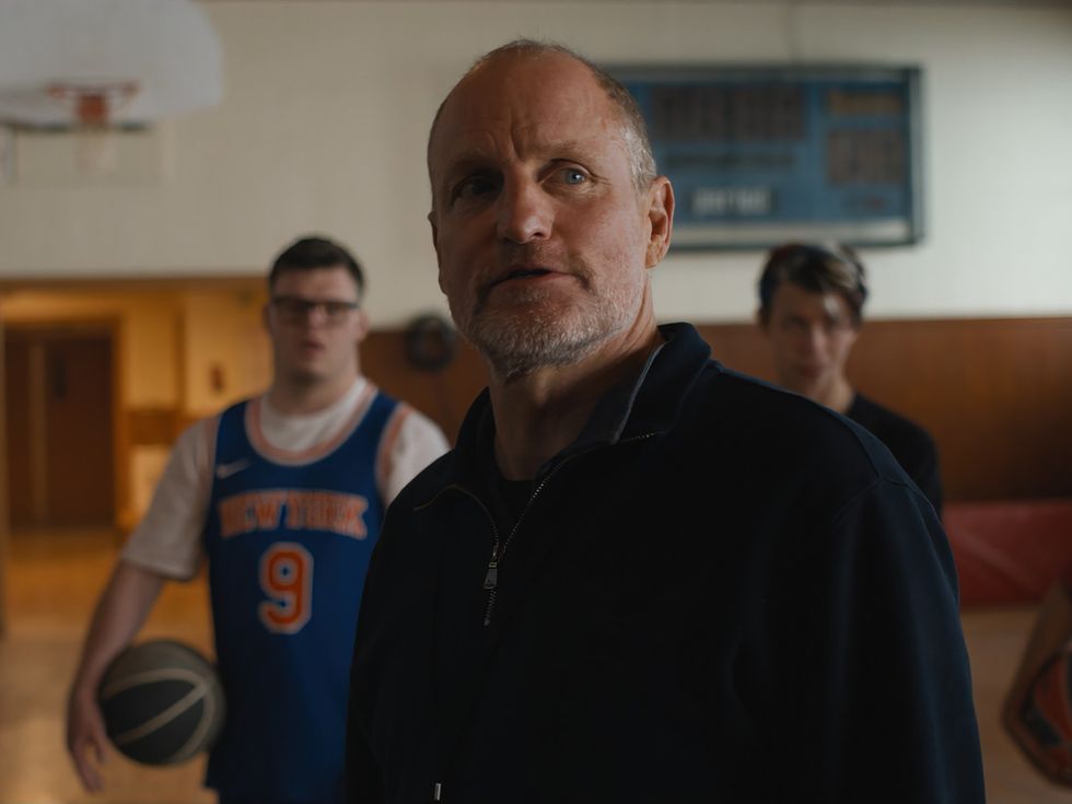 James Day Keith, Woody Harrelson, and Ashton Gunning in Champions