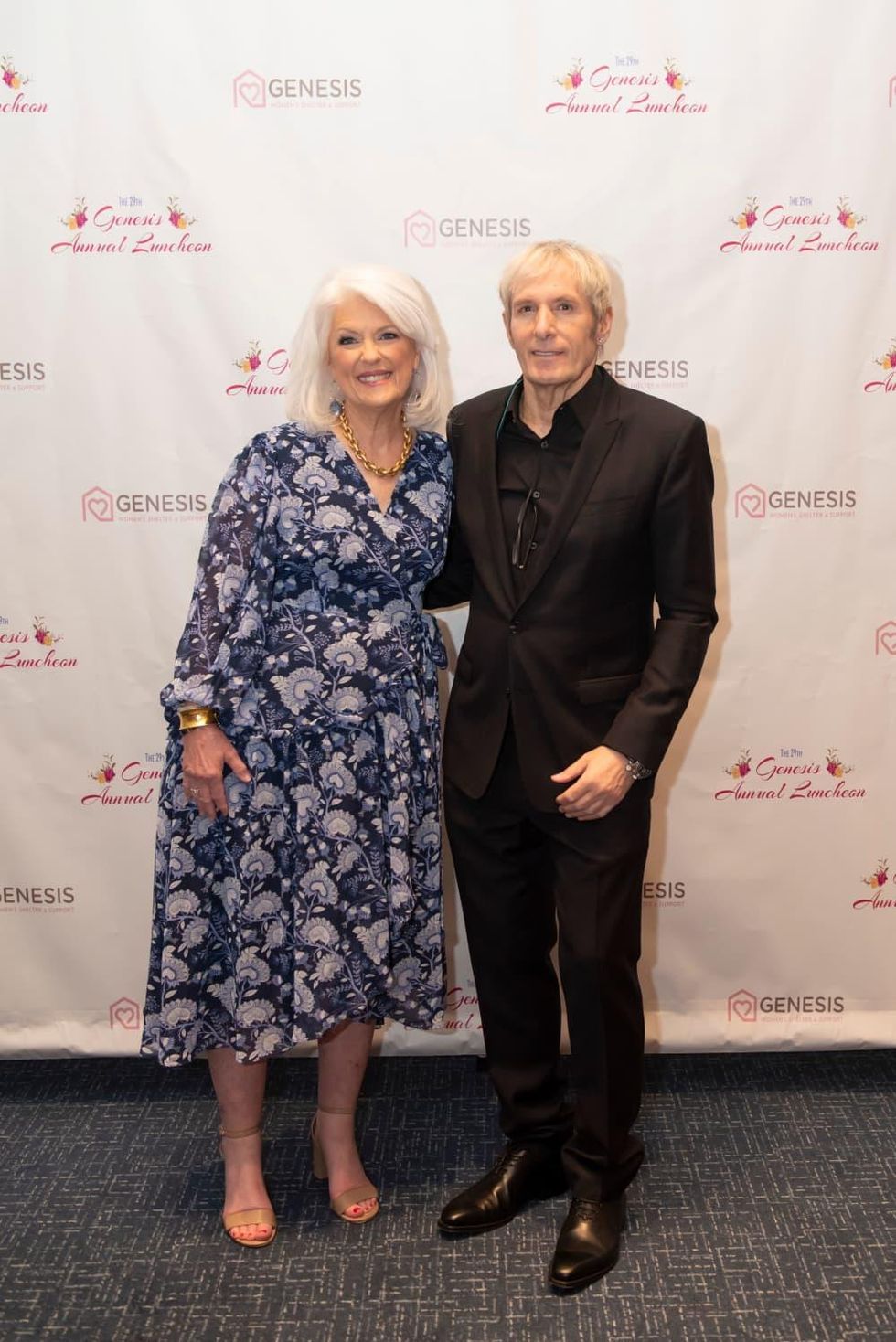 Jan Langbein, Genesis Women\u2019s Shelter & Support CEO and Michael Bolton