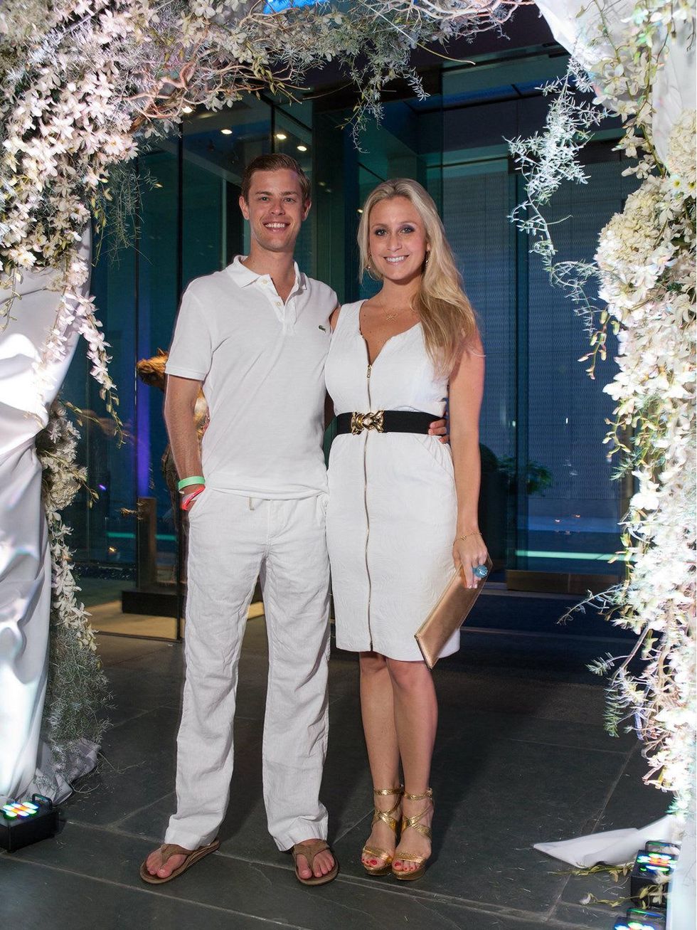 Jared Hutchins, Tierney Kaufman, white party