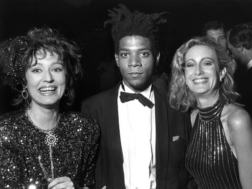 Jean-Michel Basquiat at the opening of Primitivism in 20th Century Art, 1985