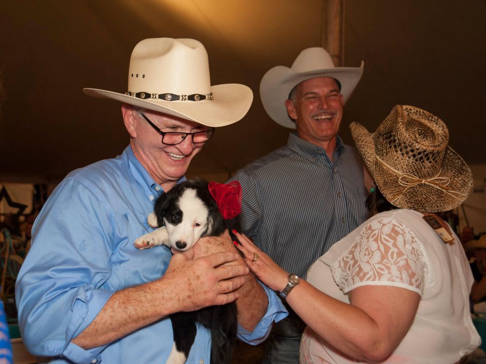 Jim Snelson and puppy