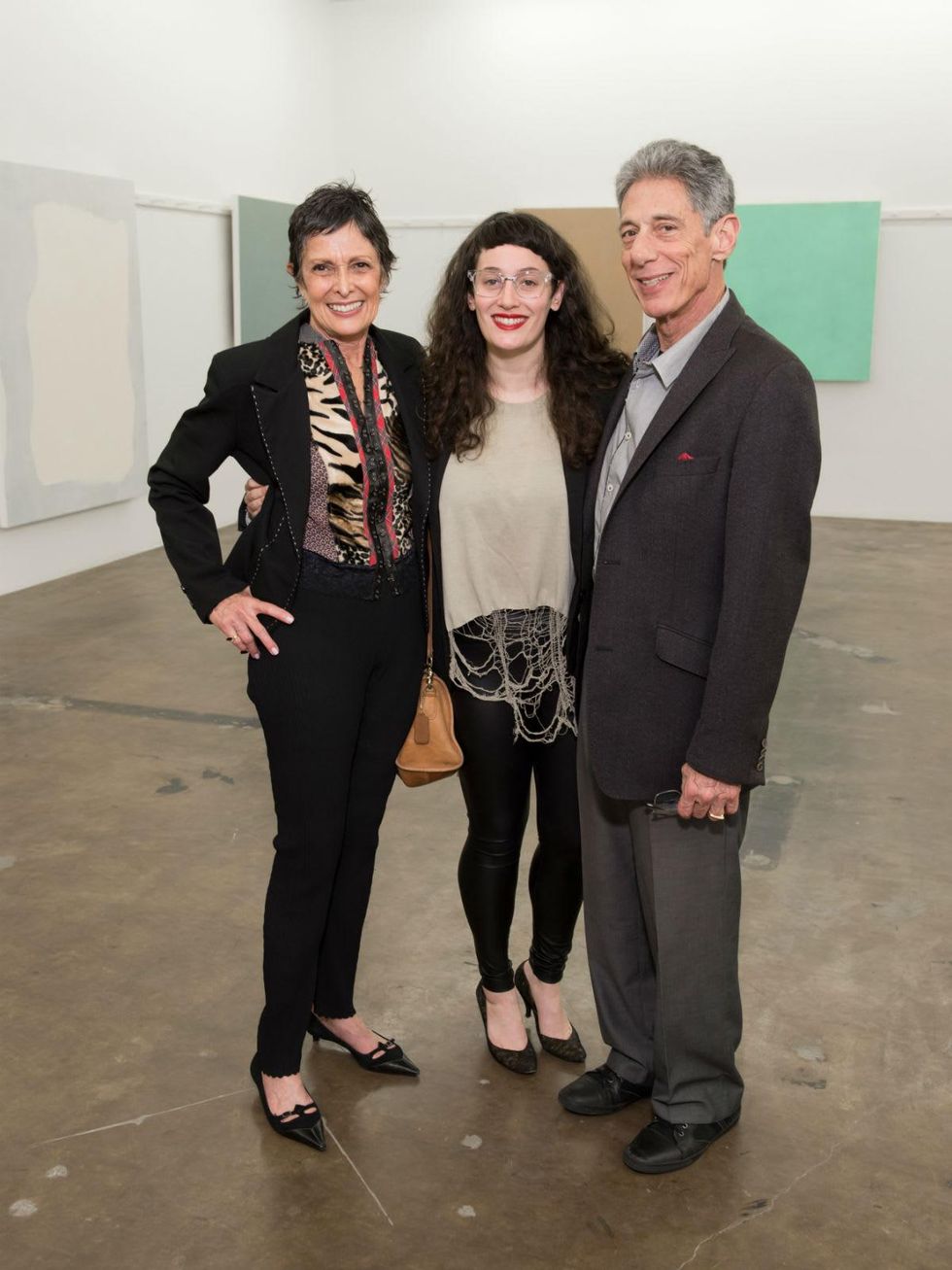 Joan Davidow, Sally Glass, Stuart Glass at Dan Rees Opening Reception