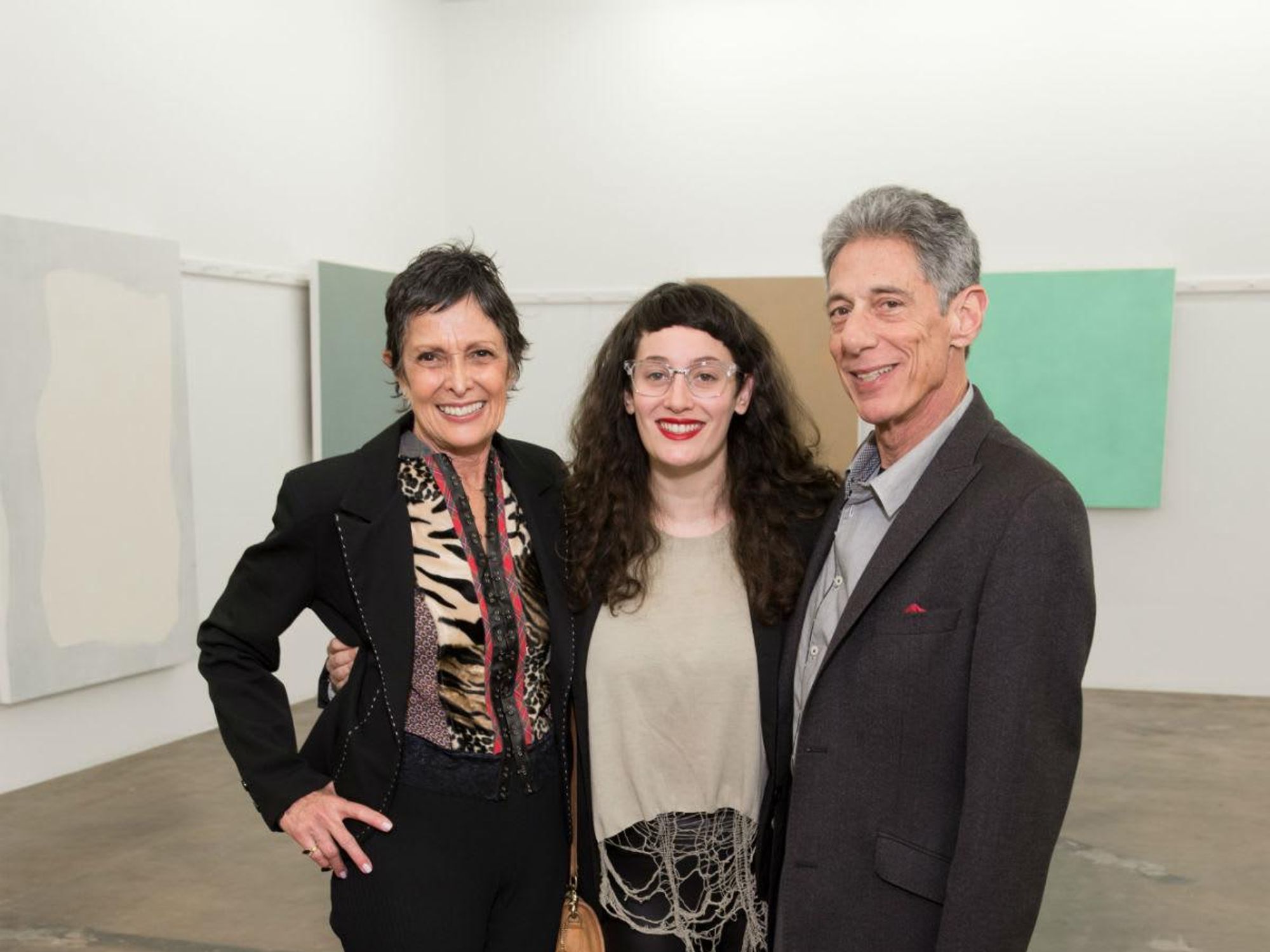 Joan Davidow, Sally Glass, Stuart Glass at Dan Rees Opening Reception