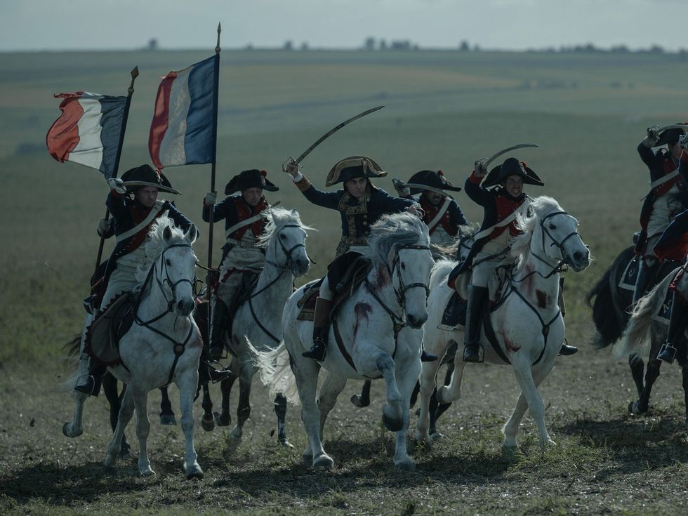 Joaquin Phoenix and cast in Napoleon