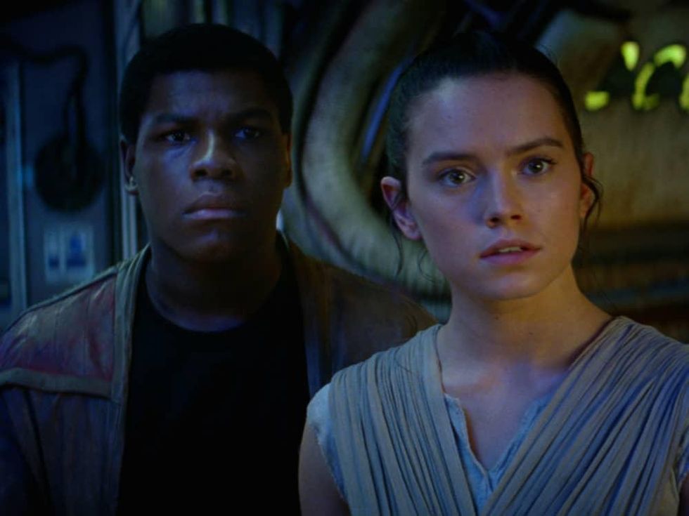 John Boyega and Daisy Ridley in Star Wars: The Force Awakens