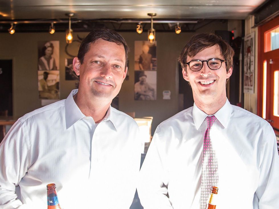 John Muschalek, Clayton Sheppard at Carry The Load fundraiser dinner at Pecan Lodge