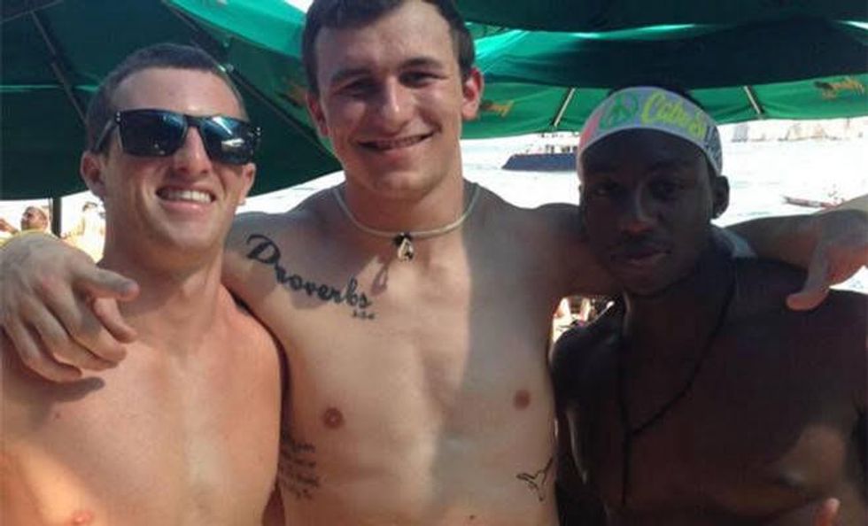 Heisman winner Manziel gets kicked out of University of Texas frat party  then goes to another with Tebow jersey