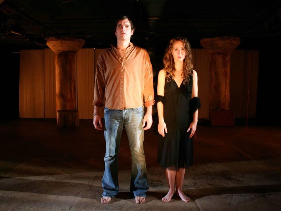 Jonathan Brooks and Anastasia Munoz in Eurydice at Undermain Theatre
