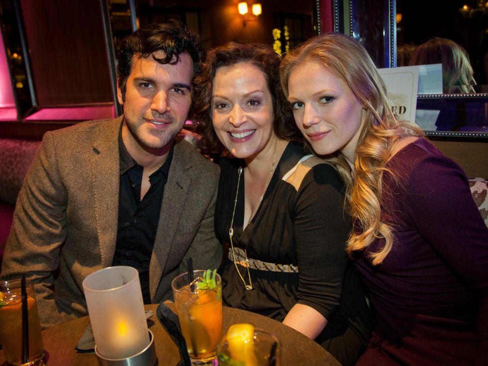 Juan Pablo Di Pace, Marlene Forte and Emma Bell, j r ewing bourbon launch party