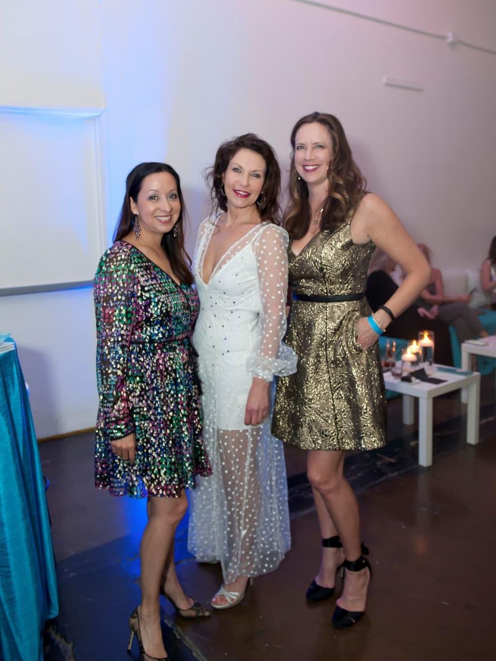 Junior League Viva Big D party 2018, Lisa Bhattacharya, Angela Nash and JB Hayes