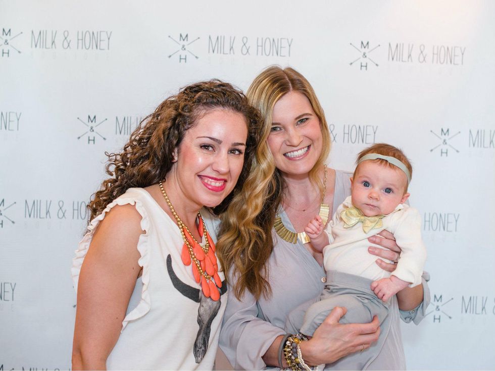 Kat Armstrong, Katie Anderson, Beckett Anderson, milk and hoeny baby bow tie event