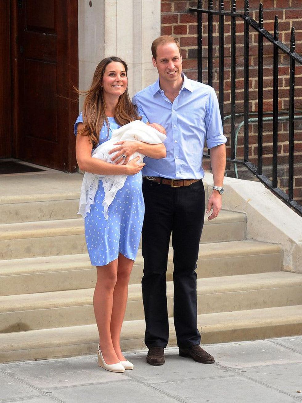 Kate Middleton and Prince William with baby