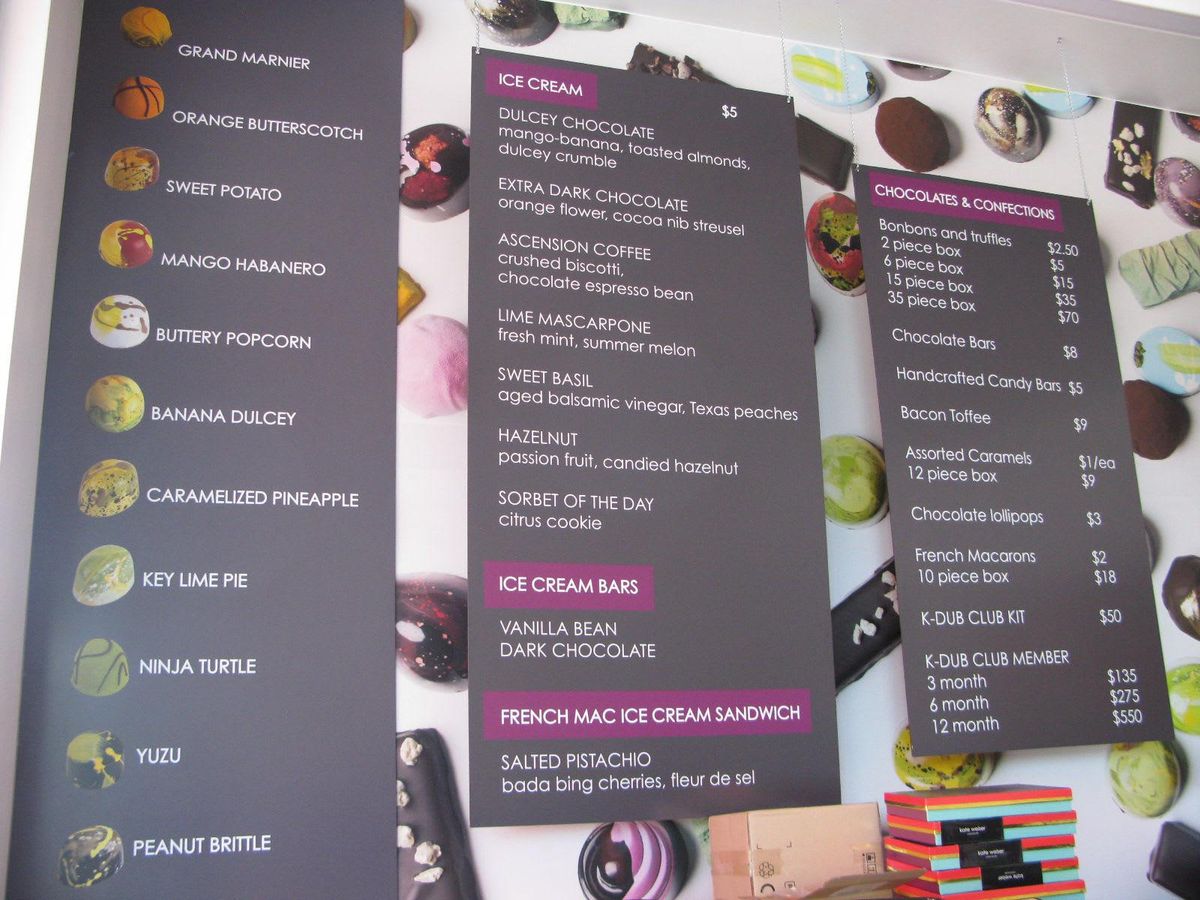 The menu board at Kate Weiser Chocolate. CultureMap Dallas