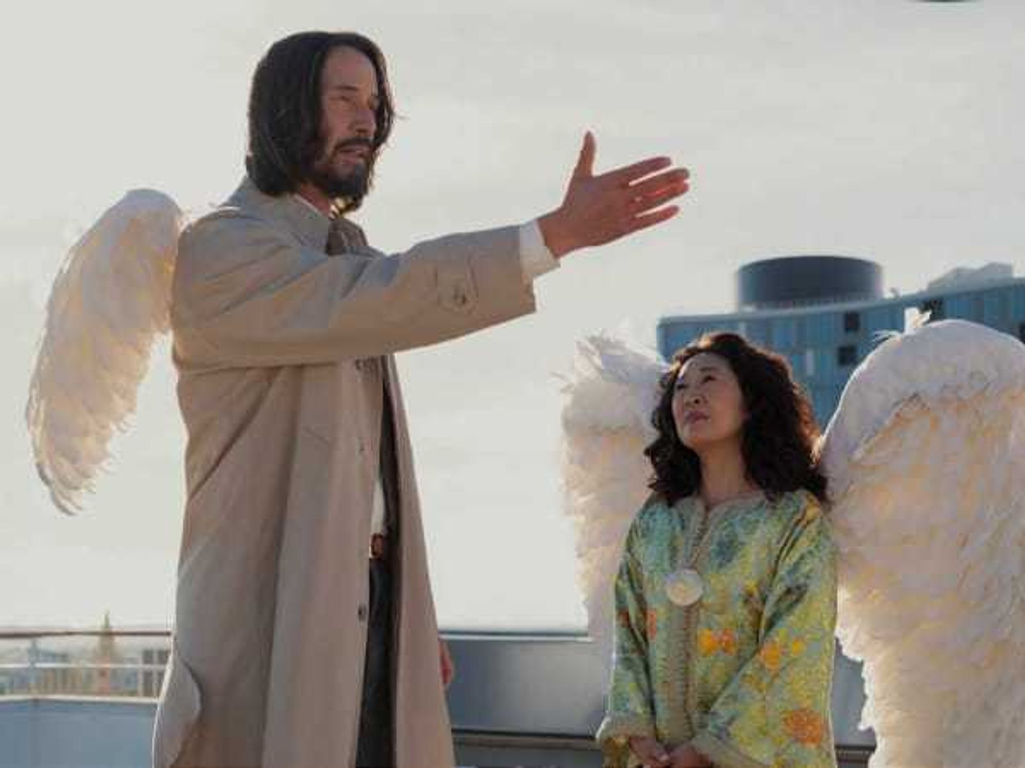 Keanu Reeves and Sandra Oh in Good Fortune