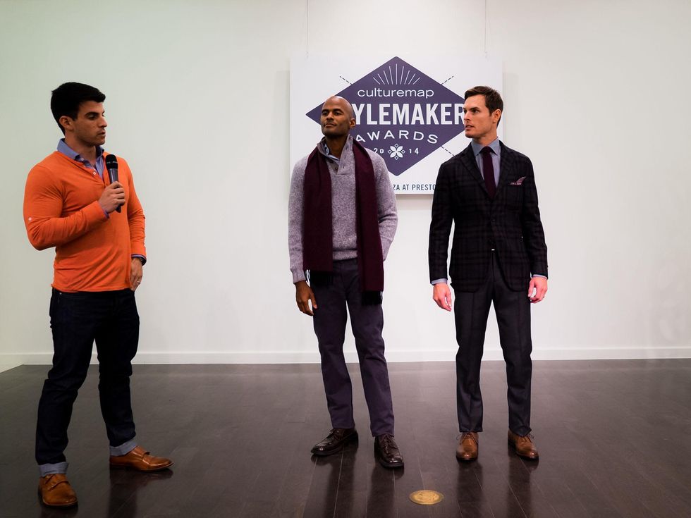 Kevin Lavelle and his models at 2014 CultureMap Stylemaker Awards