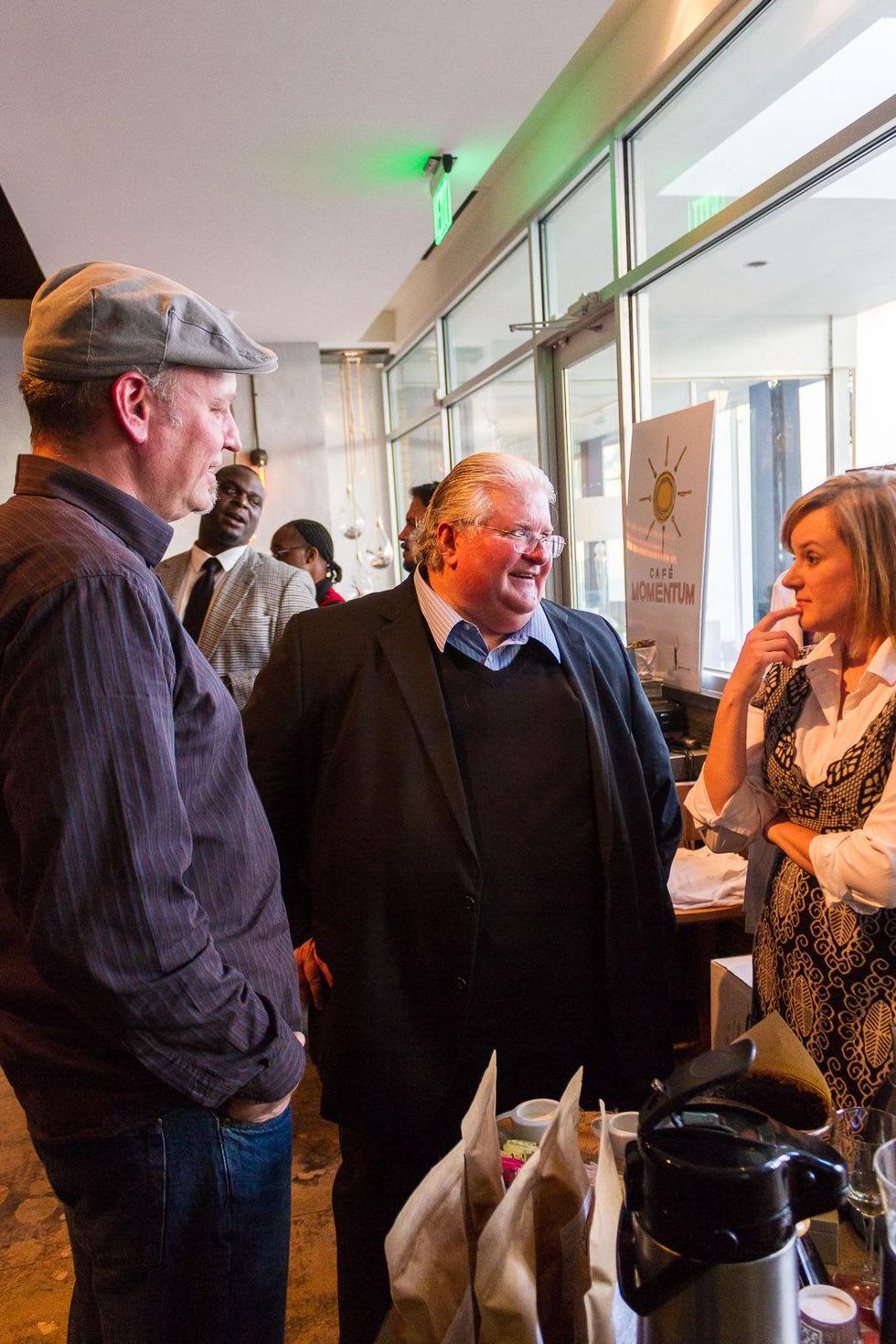 Kevin Sprague, JR Richardson and Marta Sprague at Cafe Momentum pop-up dinner at FT33 in Dallas