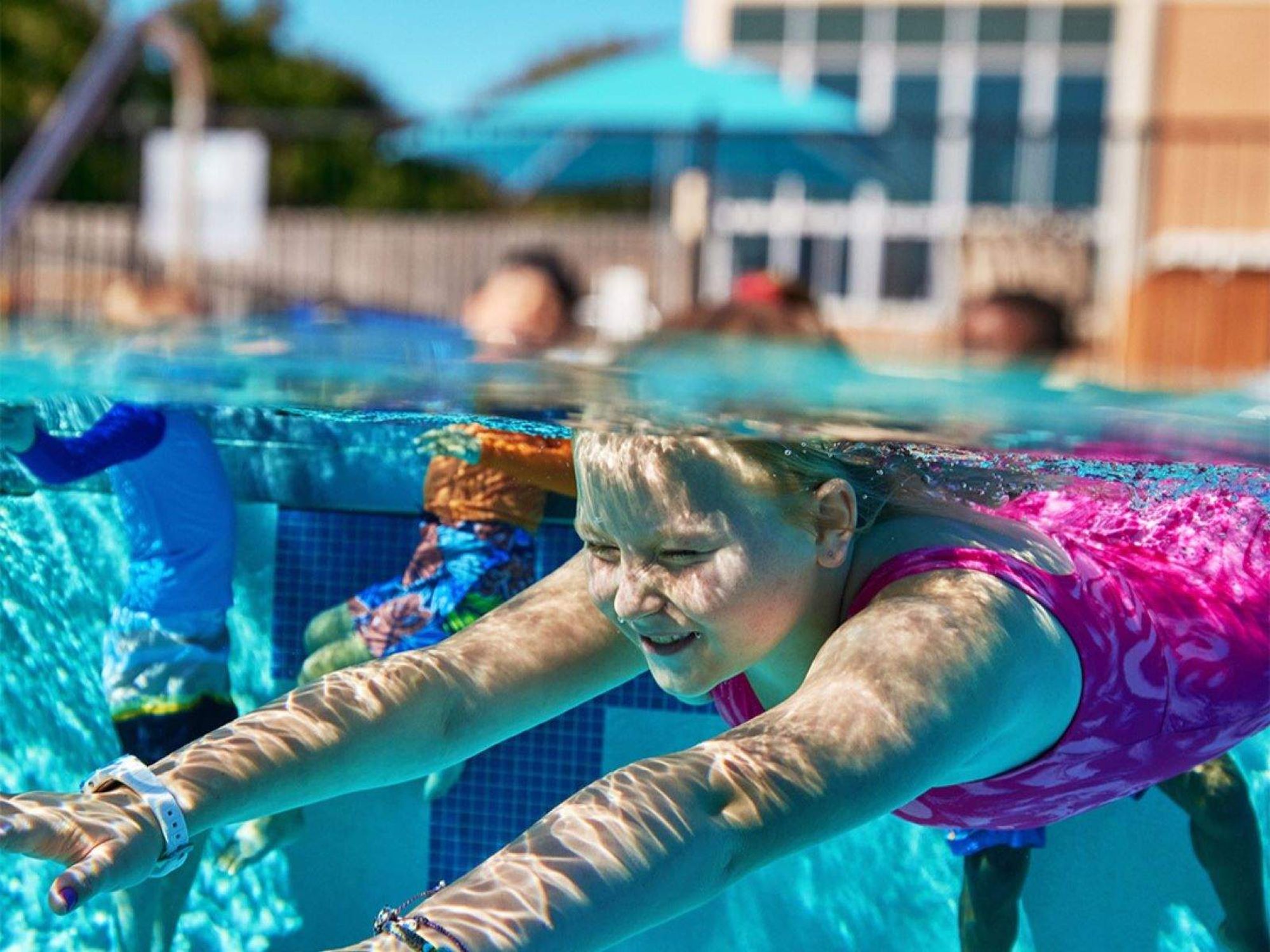 Kids swimming, water park