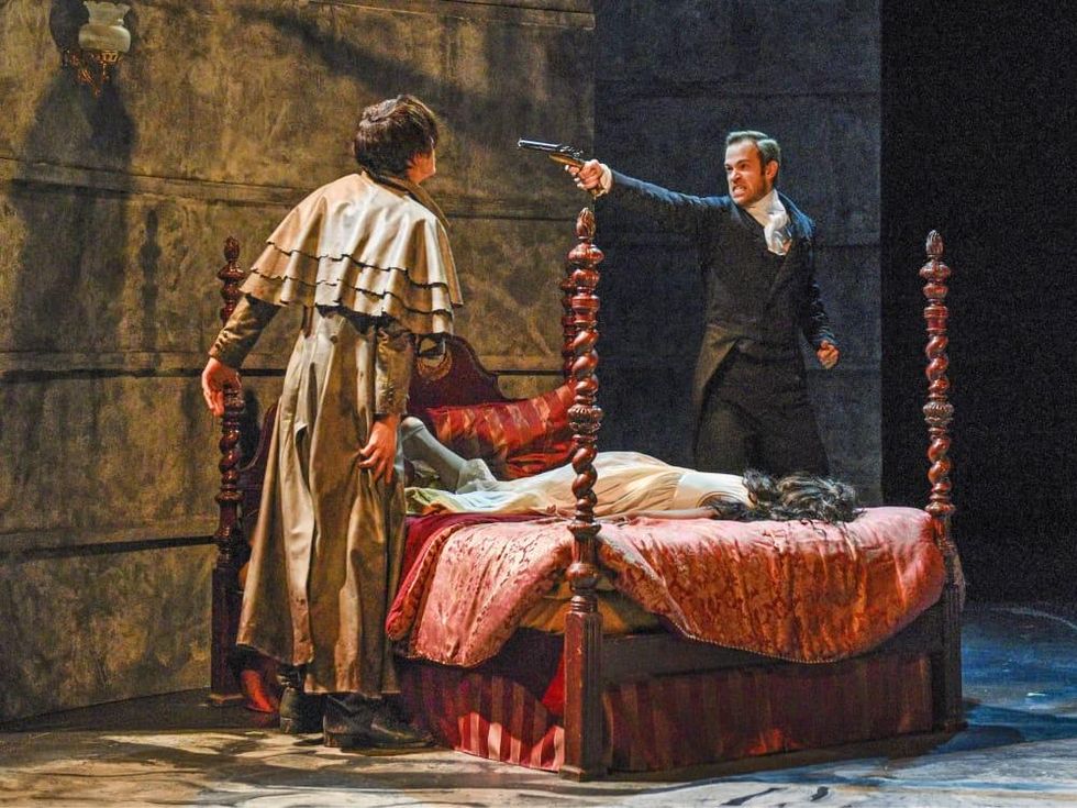 Kim Fischer and Alex Organ in Dallas Theater Center's Frankenstein