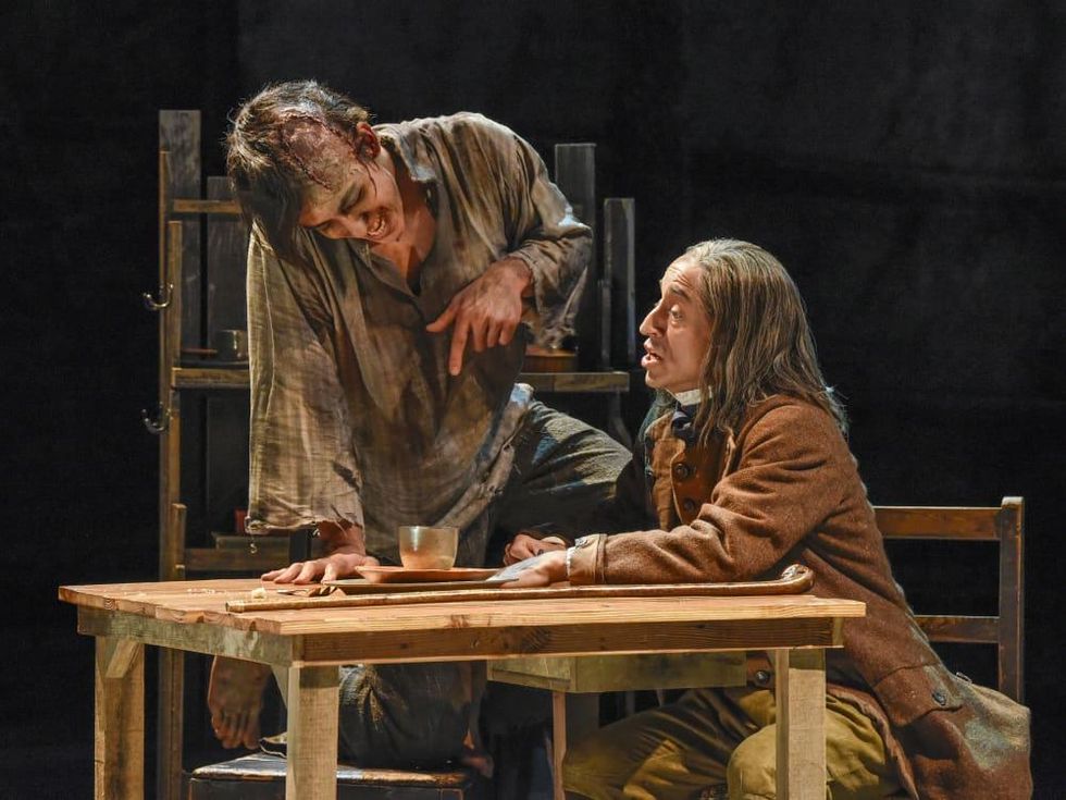 Kim Fischer and Blake Hackler in Dallas Theater Center's Frankenstein