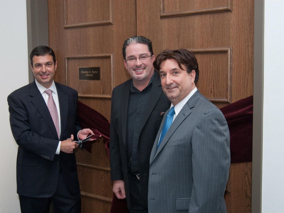 Kirk Kibler, RJ Machacek, Scott Peck, Museum of Biblical Art, library opening