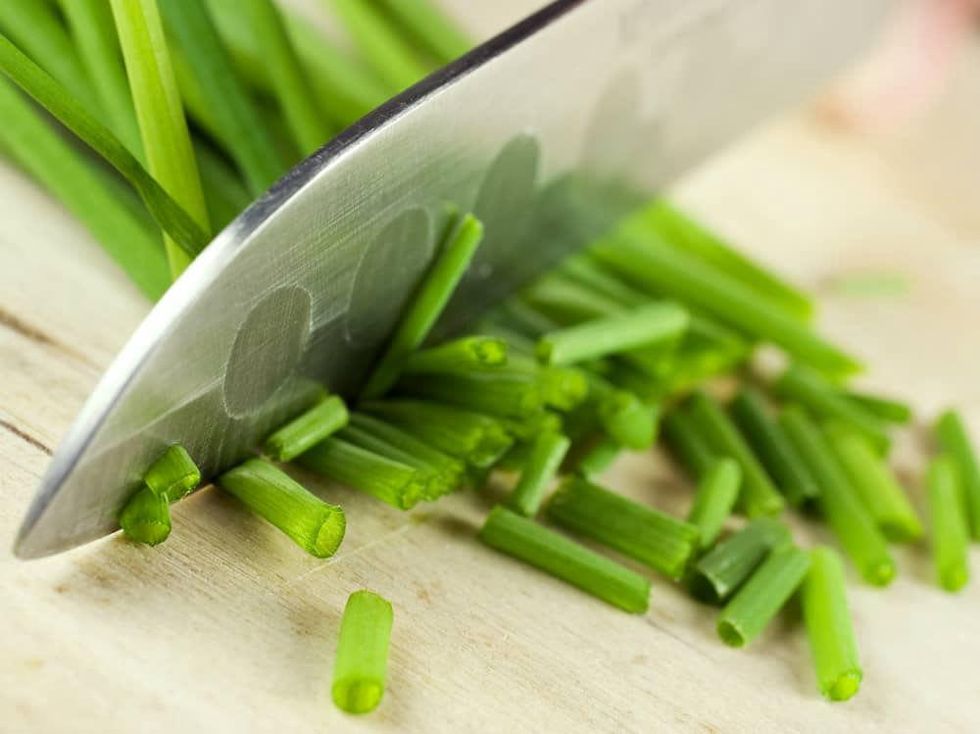 Knife on cutting board