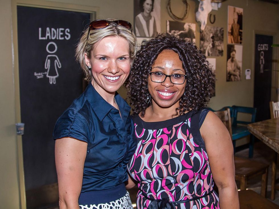 Kristina Kiik, Brandy Simpson at Carry The Load fundraiser dinner at Pecan Lodge