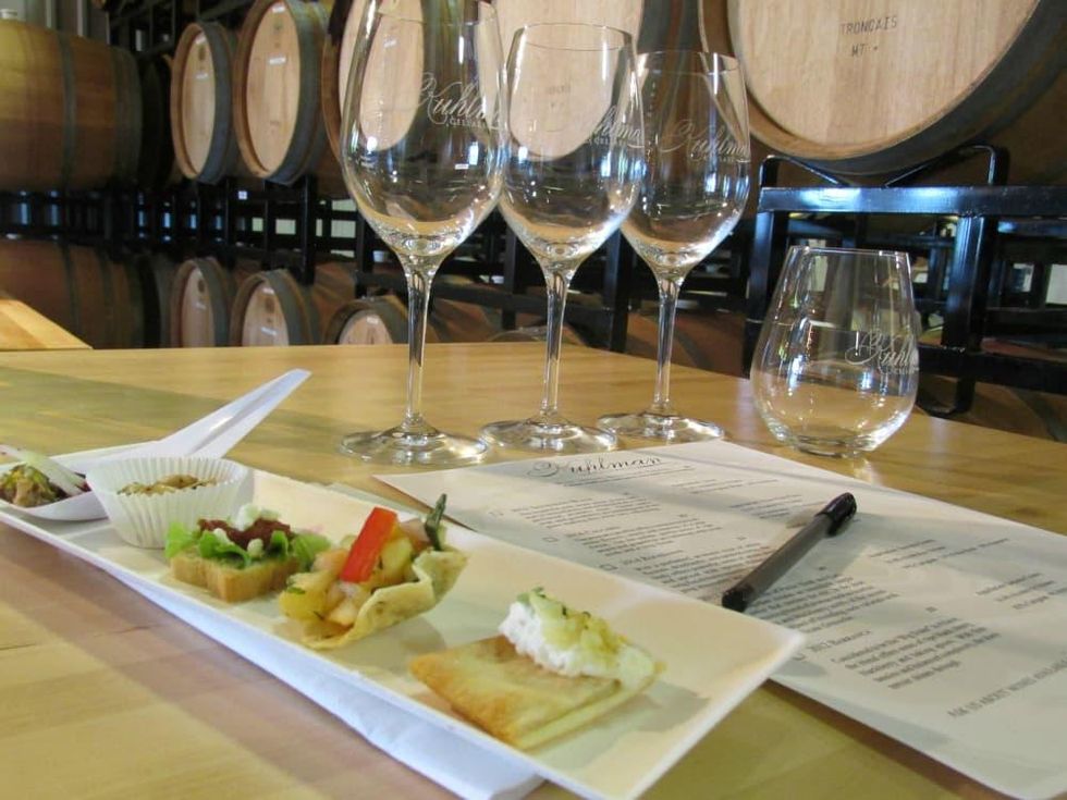 Kuhlman Cellars tasting room wine glasses 2015