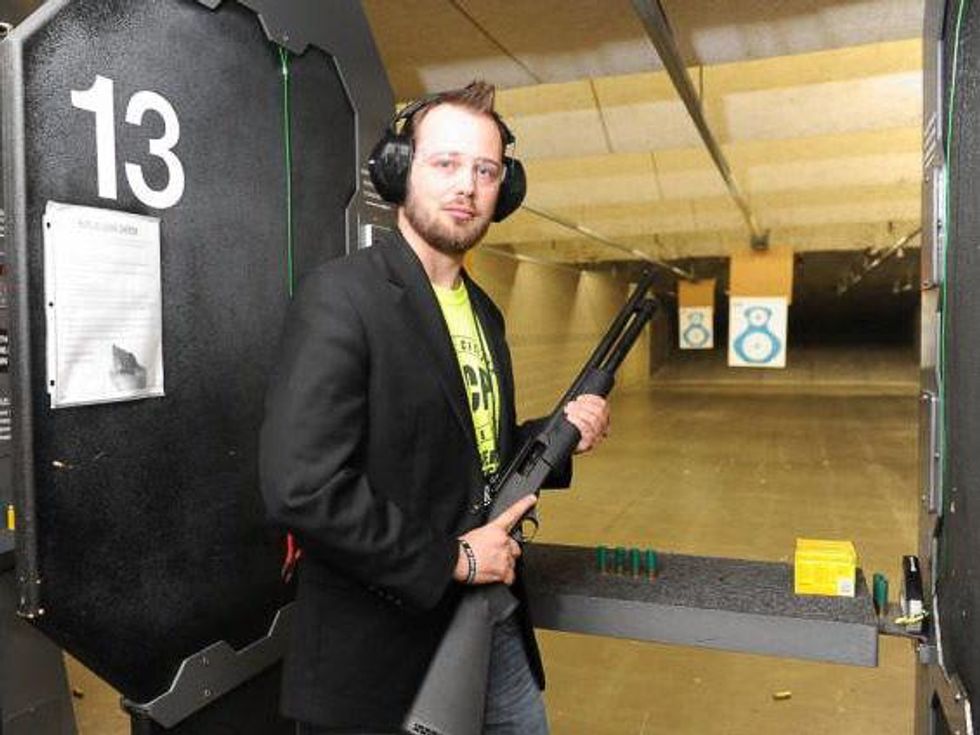 Kyle Coplen Armed Citizen Project with gun in shooting range