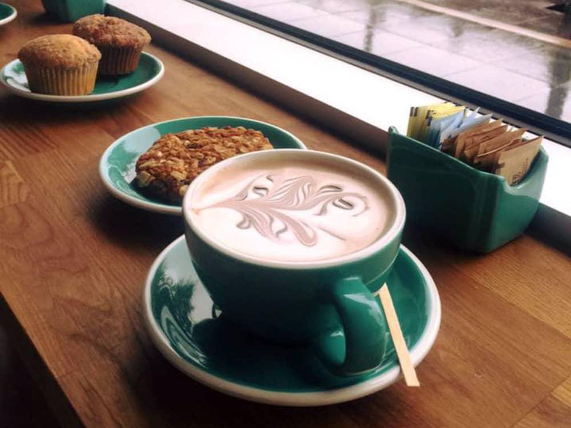 Latte at Cafe Victoria in Victory Park