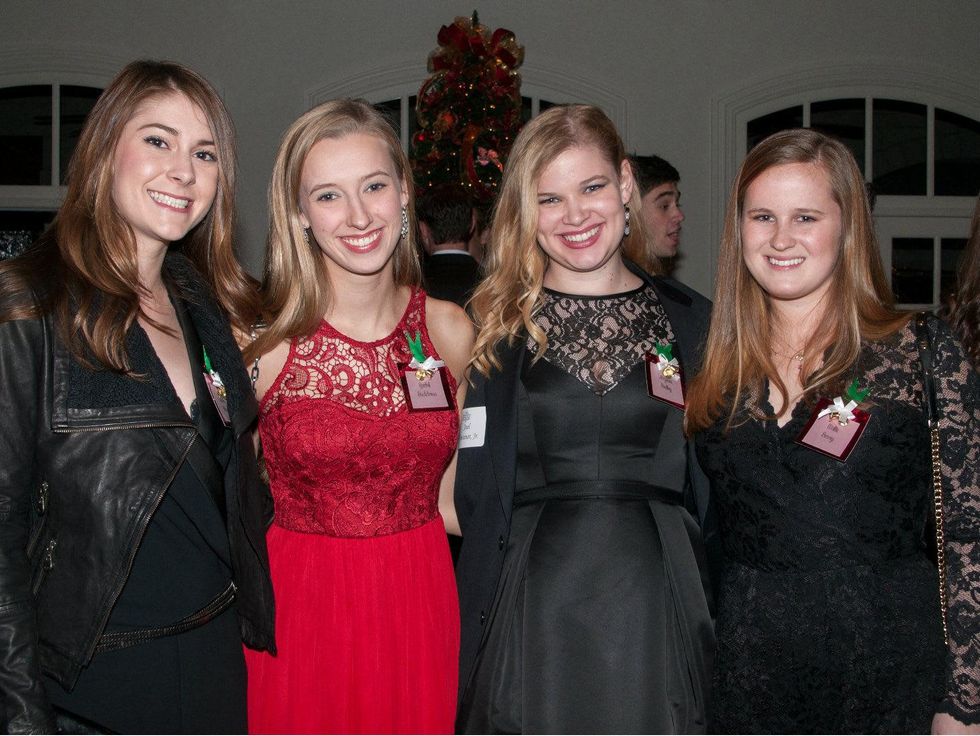 Lauren Allday, Rachel Buddrus, Virginia Bentley, and Mattie Berry, january deb parties