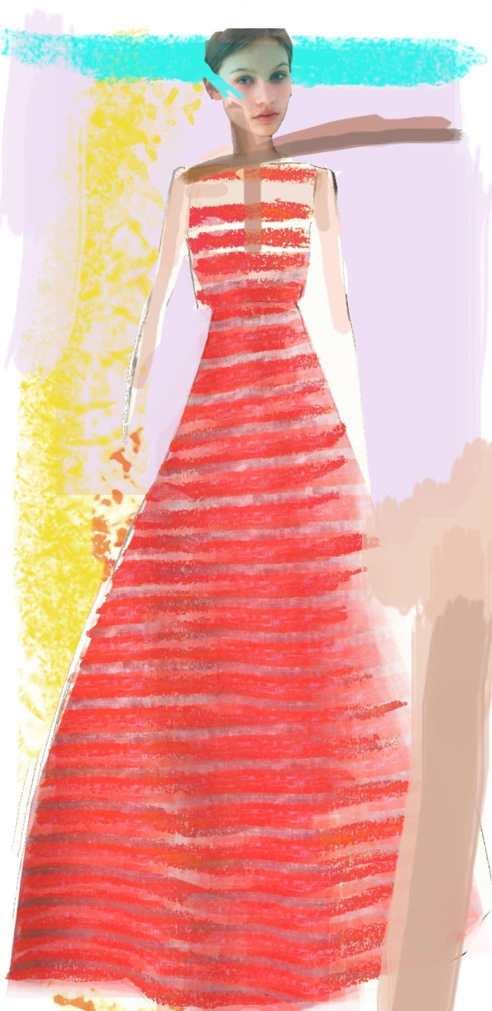 Lela Rose inspiration sketch New York Fashion Week spring 2015