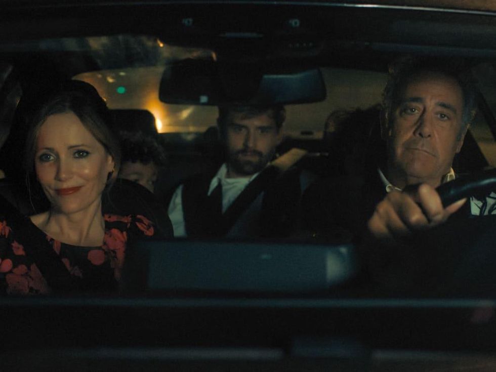 Leslie Mann, Cooper Raiff, and Brad Garrett in Cha Cha Real Smooth