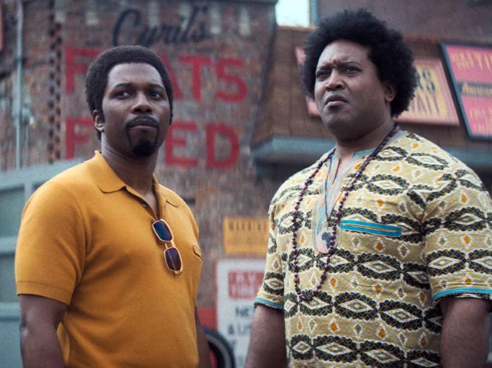 Leslie Odom, Jr. and Germar Terrell Gardner in The Many Saints of Newark