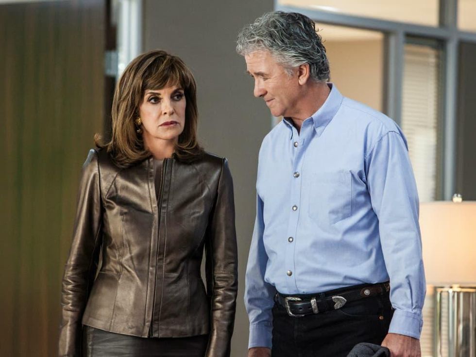 Linda Gray and Patrick Duffy in season 3 of Dallas