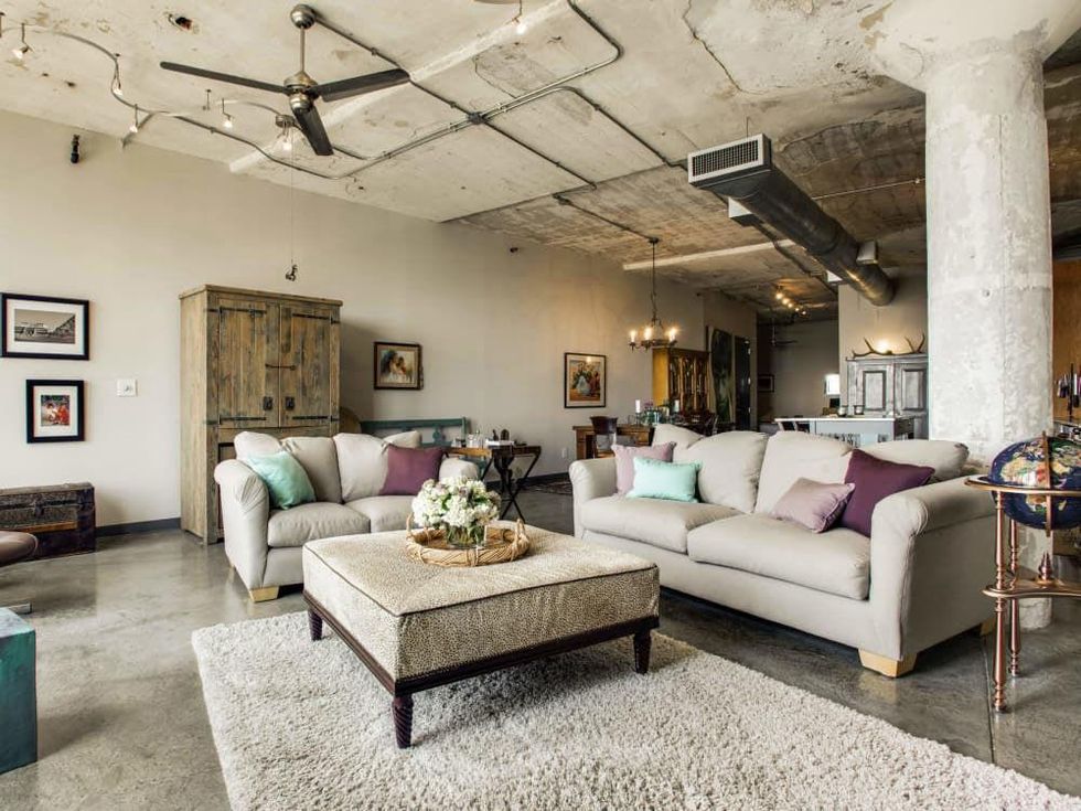 Living room at 1122 Jackson St. in Dallas
