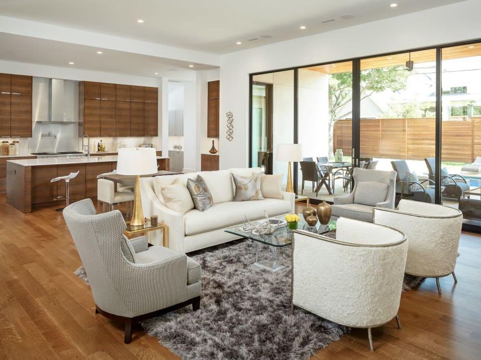 Living room at 5746 Greenbriar in Dallas