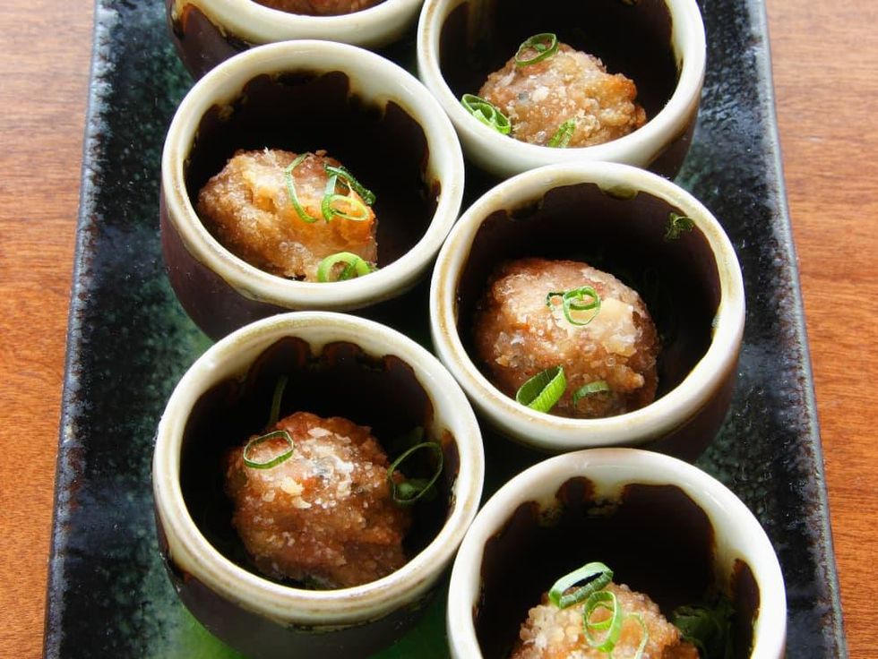 Lobster shooters at Abacus restaurant in Dallas