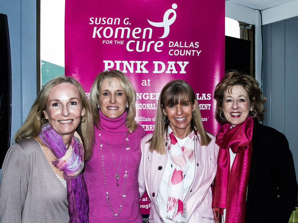 Lori Plum, Tracy Austin, Jan Osborn and Honorary Chair Mary Evelyn Raedisch, the challenger of dallas pink day