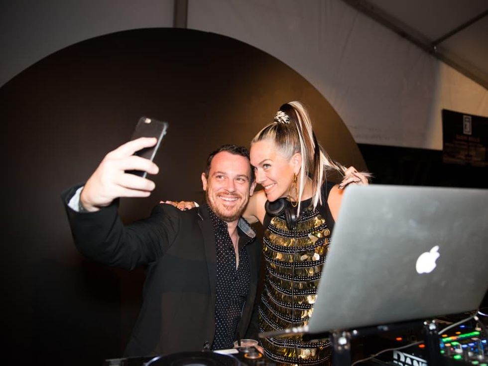 Lucy Wrubel takes selfie with guest