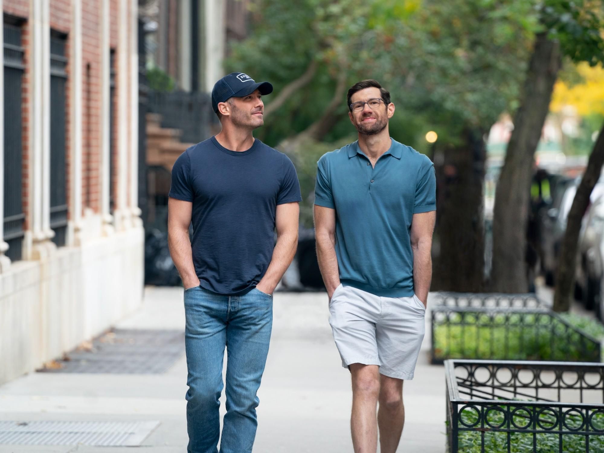 Luke Macfarlane and Billy Eichner in Bros
