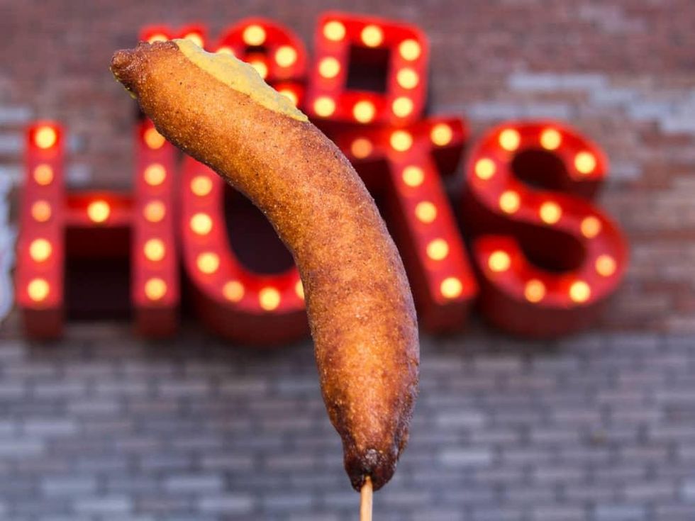 Luschers Red Hots corn dog