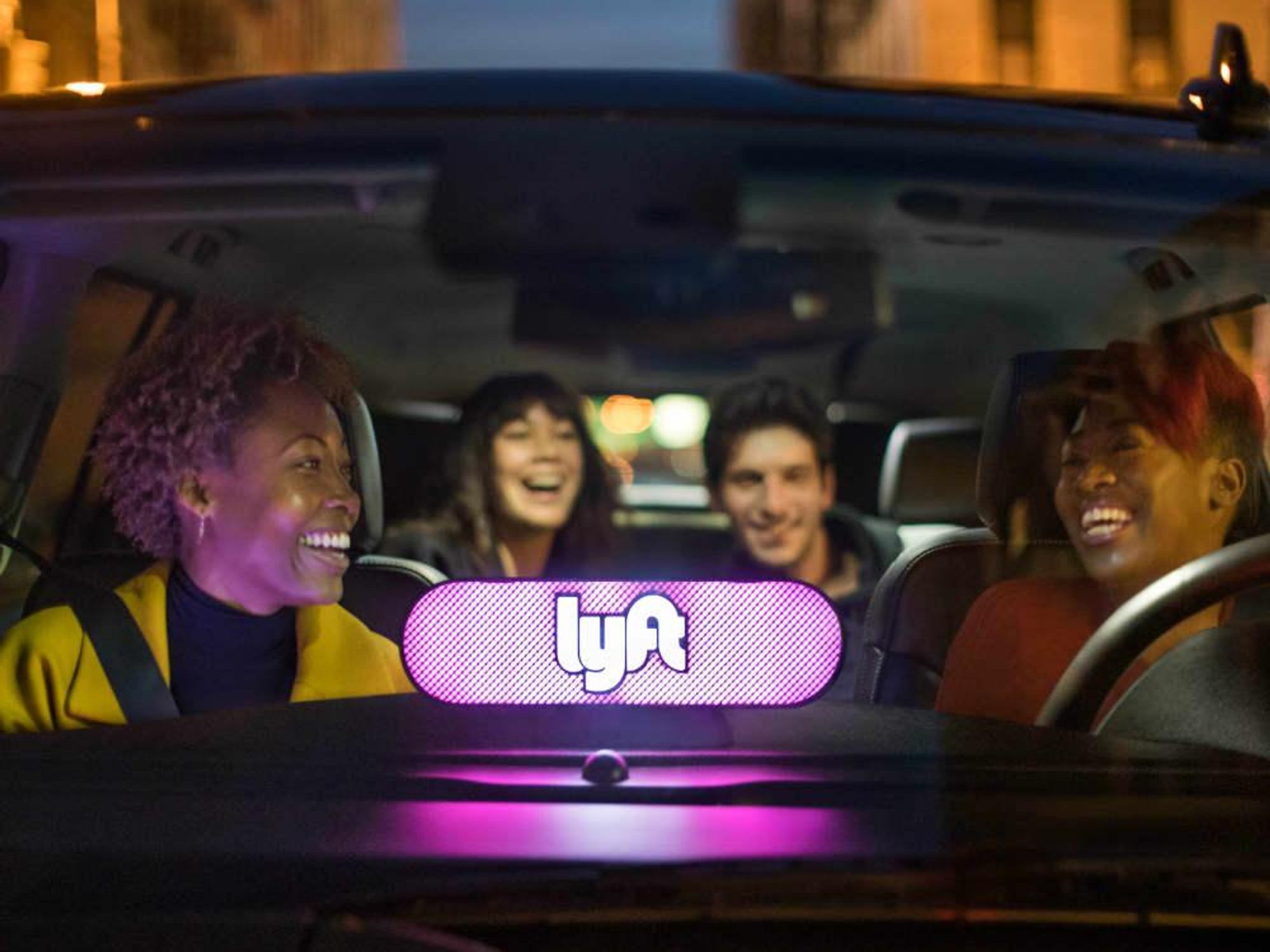 lyft riders in car